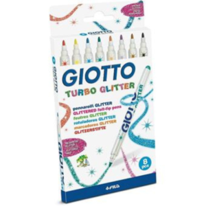 Caixa 8 Marcadores Decorativos Giotto Turbo Glitter