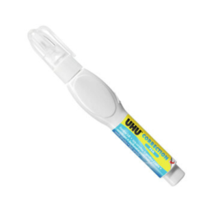 UHU Caneta Corretora Líquida, Ponta de Metal, 8 ml, Branco