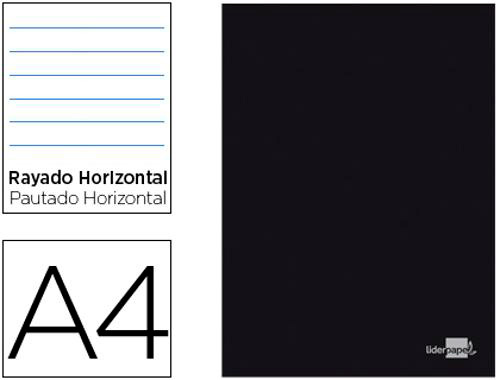 Caderno agrafado liderpapel capa preta din a4 80 f pautado 60gr.