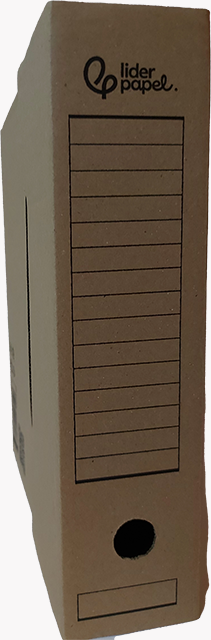 Caixa para arquivo morto liderpapel din a4 cartao reciclado 325 gr lombada 82 mm kraft 325x82x250 mm.