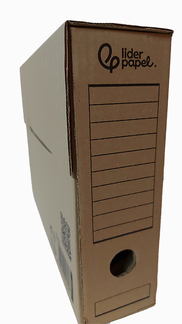 Caixa para arquivo morto liderpapel din a4 cartao reciclado 325 gr lombada 82 mm kraft 325x82x250 mm. - Image 2