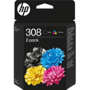 MultiPack 2 Tinteiros HP 308 Preto + Tri-color Originais 6L6S6UE