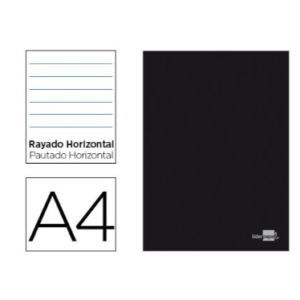 CADERNO AGRAFADO LIDERPAPEL CAPA PRETA DIN A4 80F 60GR PAUTADO
