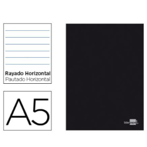 CADERNO AGRAFADO LIDERPAPEL CAPA PRETA A5 80 FLS PAUTADO