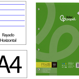 RECARGA LIDERPAPEL DIN A4 100F 100GR PAUTADO
