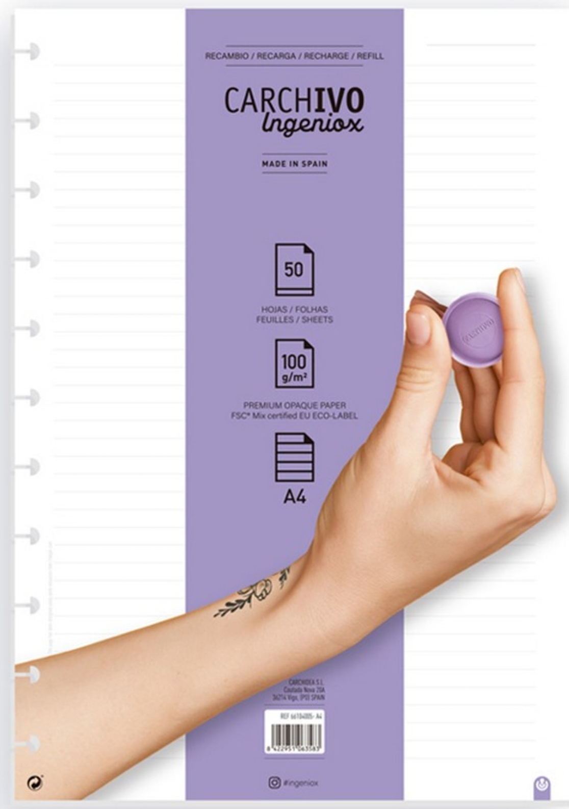 RECARGA CADERNO INGENIOX A4 50FLS LINHAS