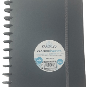 CADERNO INGENIOX A4 100 FLS PAUTADO CINZA