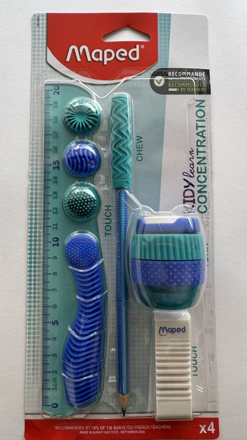 KIT ESCOLAR MAPED KIDYLEARN CONCENTRATION AZUL DE 4 PEÇAS
